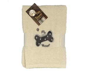 Country Club Pet Towel 60x120cm Cream Woof