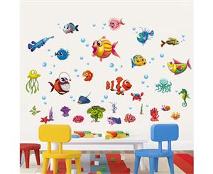 Cute Sea World Wall Stickers Decals (Size 90cm x 60cm)