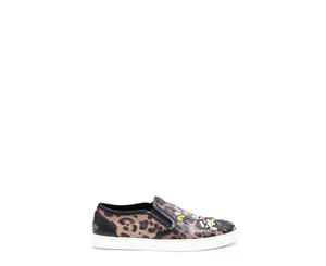 DOLCE E GABBANA WOMEN'S MULTICOLOR LEATHER SLIP ON SNEAKERS