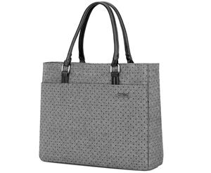 DTBG Women's 15.6 inch Laptop Tote Bag-Grey black dot