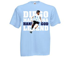 Diego Maradona Hand of God Legend T-Shirt (Sky)