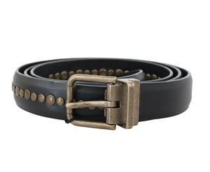 Dolce & Gabbana Black Leather Studded Belt