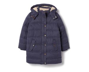 Fatface Girls Longline Puffer Jacket (Navy) - FF224