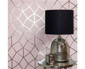 Fine Decor Platinum Geo Trellis Wallpaper Pink/Rose Gold (FD42561)