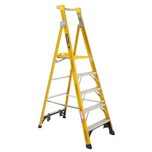 Gorilla Platform Ladder Fibreglass 1.5M (5ft) Fibreglass 150kg Industrial