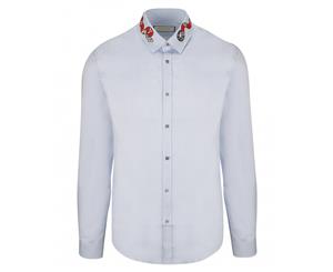 Gucci Men's Oxford Duke Shirt w/ Kingsnake - Light Blue