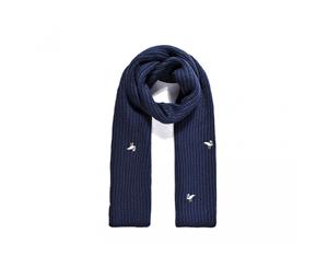 Intrigue Womens/Ladies Knitted Scarf With Flamingo Embroidery (Navy) - JW392