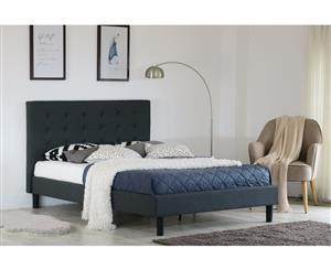 Istyle Alexis Button King Single Bed Frame Fabric Charcoal