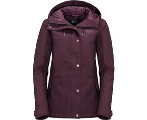 Jack Wolfskin Womens/Ladies Mora Waterproof Windproof Jacket Coat - Burgundy