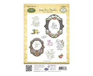 Justrite Cling Rubber Stamps - Spring Rose Medallions *