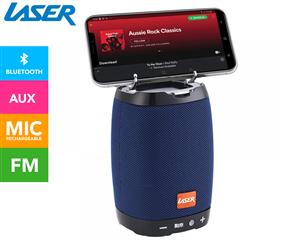 Laser Mini Wireless Bluetooth Speaker w/ Phone Holder - Blue