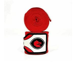 MORGAN Boxing Hand Wraps Mexico Elastic- 180Inch- 4M Long (Pair) - Red 3x Pairs