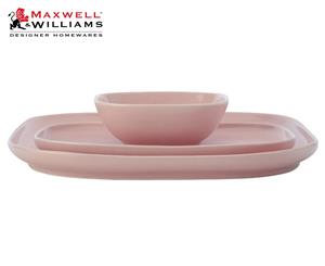 Maxwell & Williams Square Platter with Rectangular Platter & Bowl Gift Boxed Pink