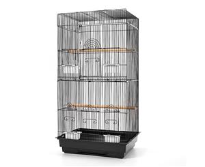 Medium Bird Cage Parrot Budgie Aviary with Perch - Black