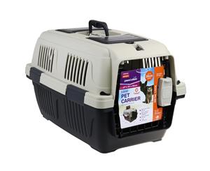 Medium Portable Dog Cat House Pet Carrier Travel Bag Cage+Safety Lock & Food Box