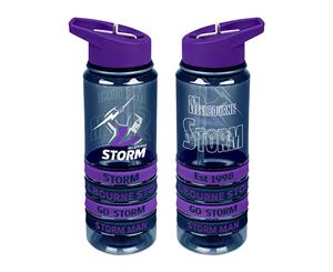 Melbourne Storm NRL Tritan Drink Water Bottle with Wrist Bands