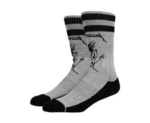 Metallica Socks Scary Guy Band Logo Official Mens - Grey