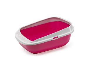 Moderna Comfy Step Cat Litter Tray Open Cat Toilet Hot Pink