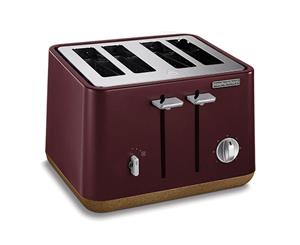 Morphy Richards 240017 Aspect 4 Slice Slot Toaster Cork Stainless Steel Maroon