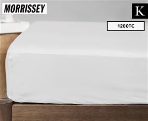 Morrissey Luxury 1200TC Sateen King Bed Fitted Sheet - White