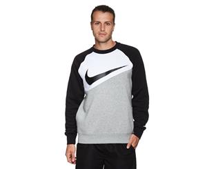 Nike Men's NSW Swoosh Crew Sweater - Dark Grey Heather/White/Black