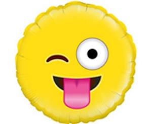 Oaktree Betallic 18 Inch Foil Crazy Emoji Balloon (Yellow) - SG13262