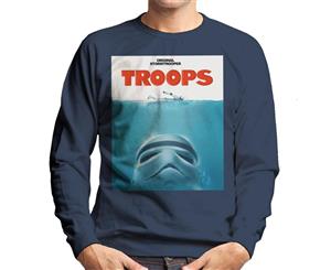 Original Stormtrooper Troops Jaws Parody Men's Sweatshirt - Navy Blue