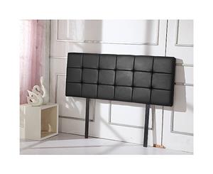 PU Leather Queen Bed Deluxe Headboard Bedhead - Black