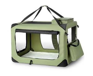 Portable Foldable Soft Dog Crate-3XL-Army Green