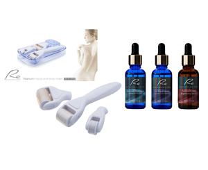 Re Facial Derma Roller All In One Set TITANIUM + Hyaluronic Acid Serum + EGF Serum + Tranexamic Acid Serum