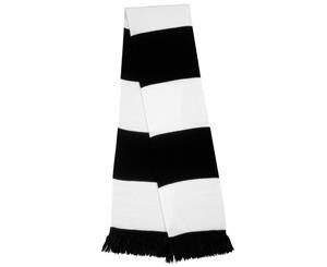 Result Mens Heavy Knit Thermal Winter Scarf (White/Black) - BC876