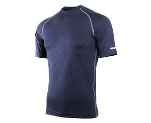 Rhino Mens Sports Base Layer Short Sleeve T-Shirt (Navy Heather) - RW1277