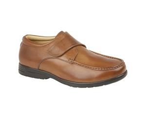 Roamers Mens Leather Xxx Extra Wide Touch Fastening Casual Shoe (Tan) - DF1633