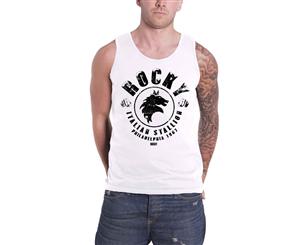 Rocky Vest Top Italian Stallion Philly 76 Movie Logo Official Mens - White