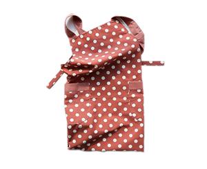 Round Dots Kitchen Cooking Apron - Red