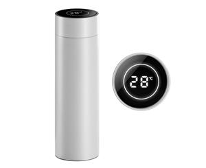 SOGA 500ML Stainless Steel Smart LCD Thermometer Display Bottle Vacuum Flask Thermos White