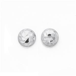 Silver 6.5mm Diamond-Cut Dome Studs