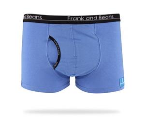 Single - Boxer Briefs Frank and Beans Underwear Mens Cotton S M L XL XXL Trunks - Blue