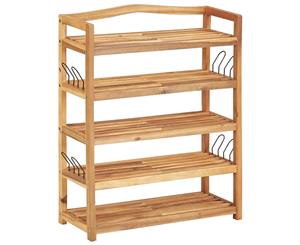 Solid Acacia Wood 5-Tier Shoe Rack 64x26x80cm Footwear Storage Shelf