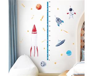 Space Rocket Height Measure Wall Stickers Decals (Size130cm x 83cm)