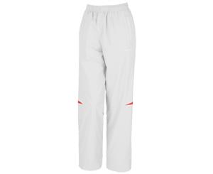 Spiro Womens/Ladies Micro-Lite Performance Sports Pants / Tracksuit Bottoms (White/Red) - RW1472