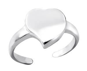 Sterling Silver Full Curved Heart Toe Ring