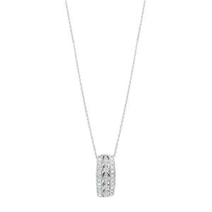 Three Row Pendant with 0.34 Carat TW of Diamonds in 10ct White Gold