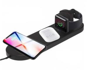 Triple Wireless Fast Charger Pad (including for Apple iWatch) BLACK