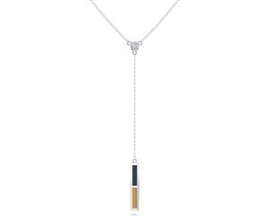 Vegas Golden Knights Diamond Y-Shaped Necklace For Women In Sterling Silver Design by BIXLER - Sterling Silver