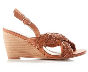 Walnut Melbourne Women's Alice Woven Wedge Shoe - Tan