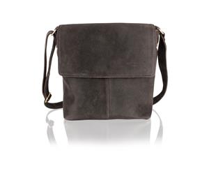 Woodland Leather Crackle Landscape Messenger Bag 14.5" Adjustable Shoulder Strap