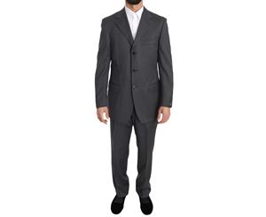 Z Zegna Gray Solid Two Piece 3 Button Wool Suit