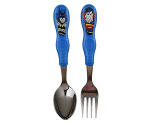 Zak Justice League 2 Piece Cutlery Set Childrens Dishwasher Safe Fork & Spoon