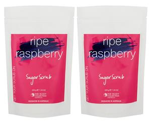 2 x The Body Collection Sugar Scrub Ripe Raspberry 200g